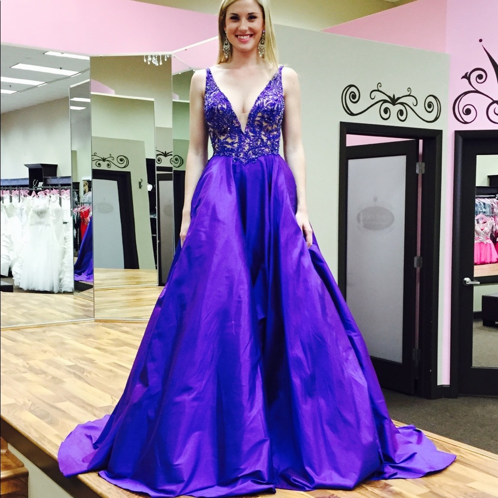 Sherri Hill purple pageant gown